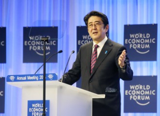 Prime Minister Abe delivered a keynote speech at the Annual Meeting of the World Economic Forum (Davos Meeting), January 22, 2014Source: Website of the Prime Minister of Japan and his Cabinet