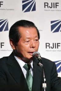 Rebuild Japan Initiative Foundation (RJIF) founder Funabashi Yoichi at the “Population Evaporation” symposium